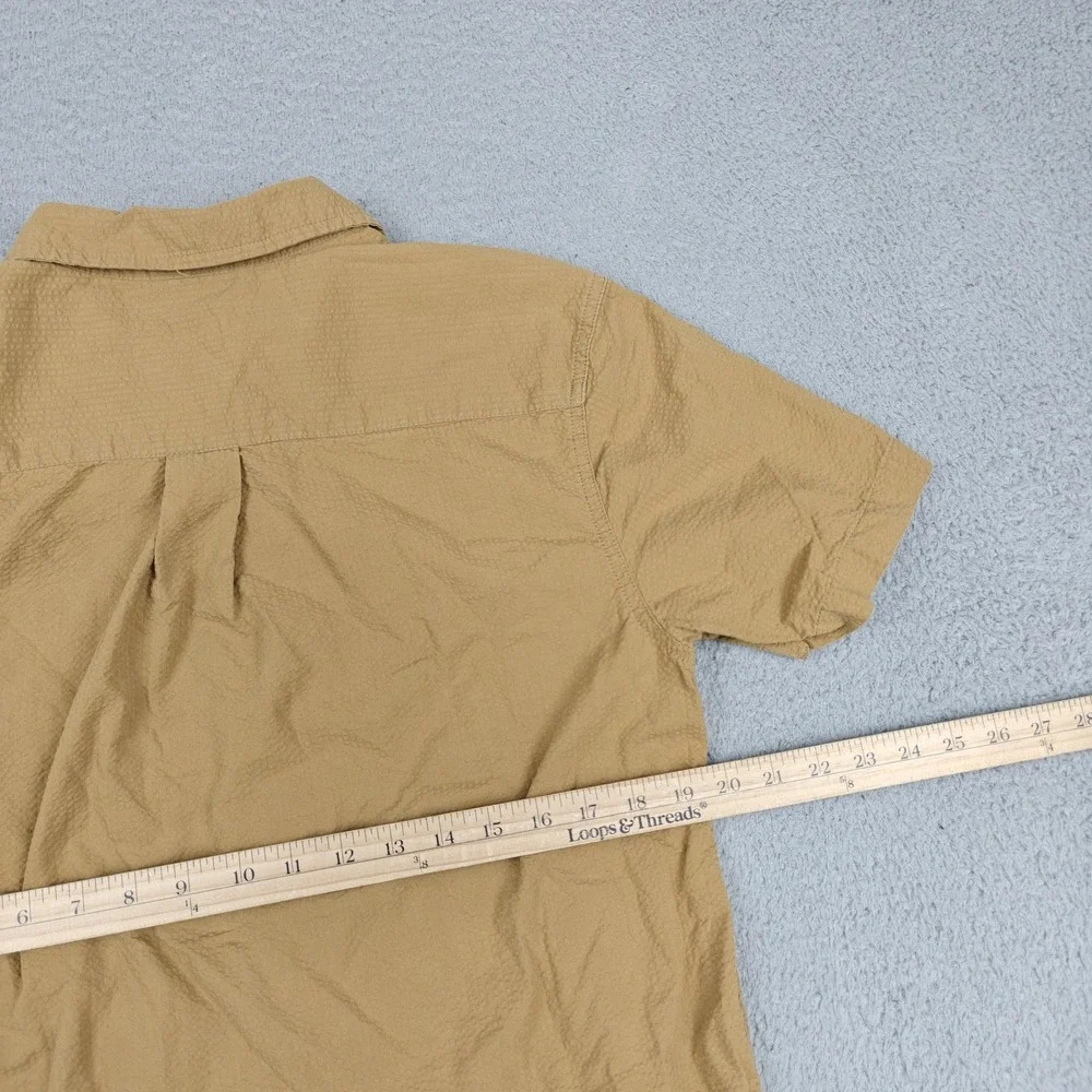 The North Face‎ Shirt Mens Medium Brown Cotton Short Sleeve Button Up Casual